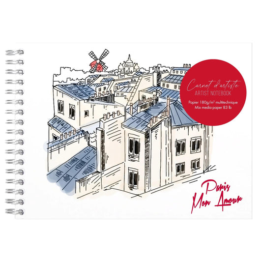 CLT Moulin Rouge Carnet d'Artiste Spirale 21x14-Carnet-Clairefontaine-Papeterie du Dôme