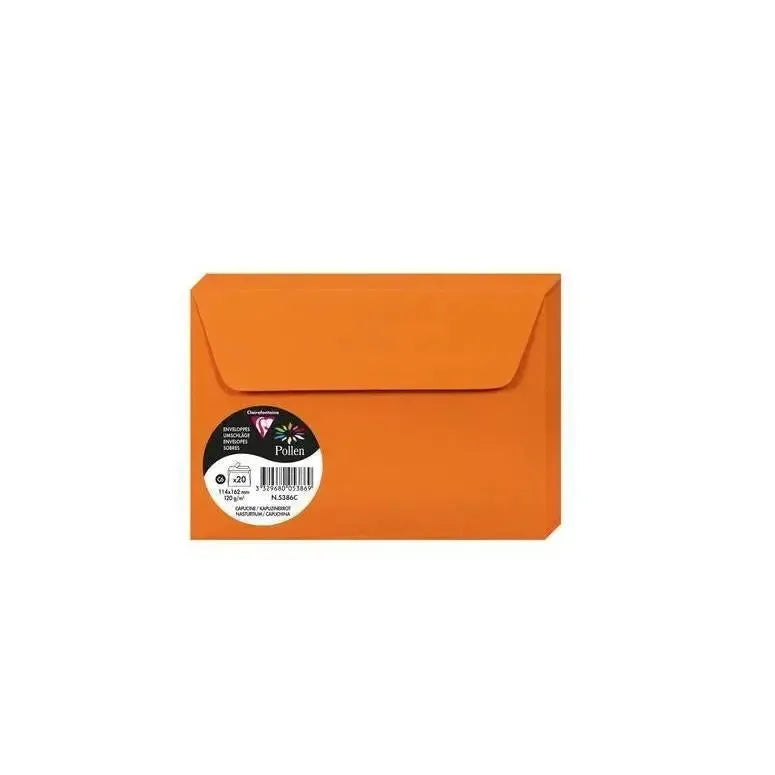 CLT Pollen Enveloppes C6 x20-Enveloppes-Clairefontaine-Capucine-Papeterie du Dôme