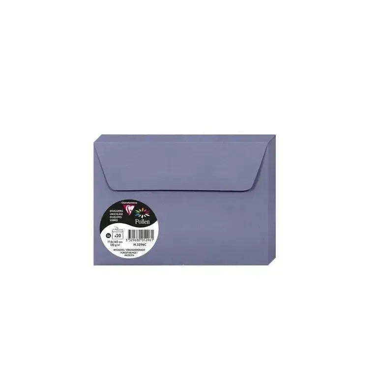 CLT Pollen Enveloppes C6 x20-Enveloppes-Clairefontaine-Myosotis-Papeterie du Dôme