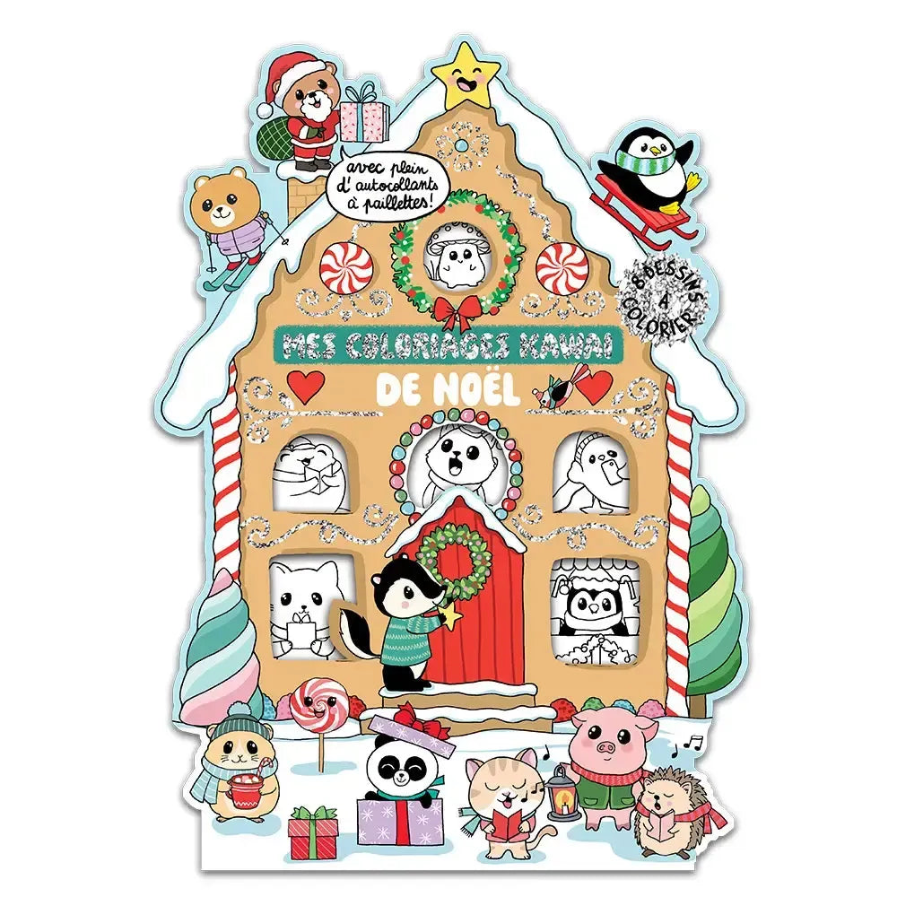 CRT Set de Coloriages-Coloriage-Cartes d'art-Noël Kawaï-Papeterie du Dôme