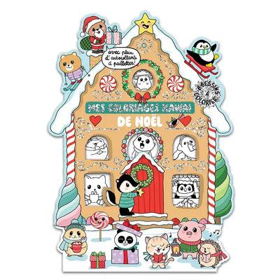 CRT Set de Coloriages-Coloriage-Cartes d'art-Noël Kawaï-Papeterie du Dôme