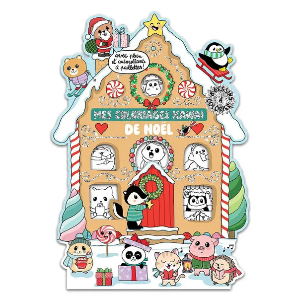 CRT Set de Coloriages-Coloriage-Cartes d'art-Noël Kawaï-Papeterie du Dôme