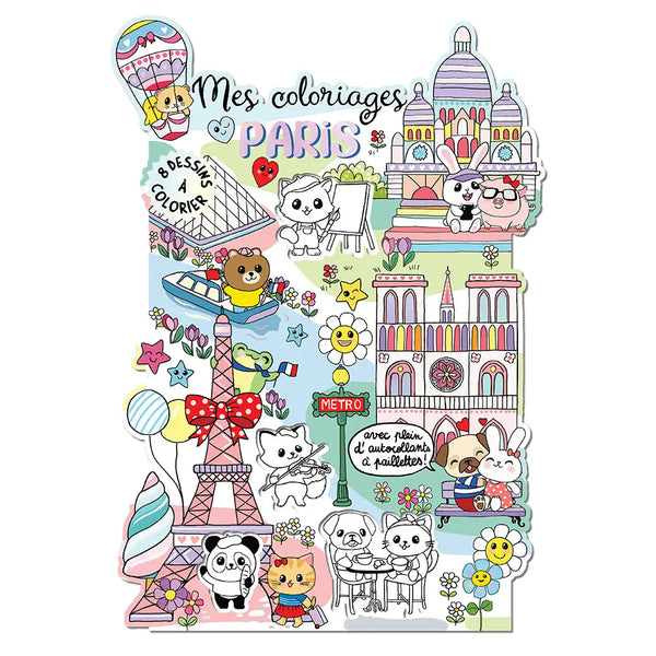 CRT Set de Coloriages-Coloriage-Cartes d'art-Paris Kawaii-Papeterie du Dôme
