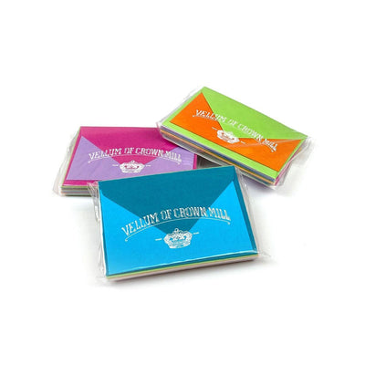 CRW 10 Cartes + 10 Enveloppes Vélin Panaché 5x8-Enveloppes-Crown Mill-Papeterie du Dôme
