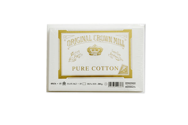 CRW 15 Cartes 15 Env Coton C6-Correspondance-Crown Mill-Papeterie du Dôme