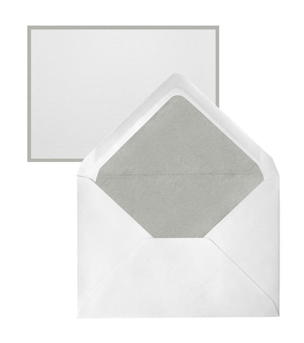 CRW 5 Cartes A6 + 5 Env C6 colorés-Correspondance-Crown Mill-Argent-Papeterie du Dôme