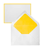 CRW 5 Cartes A6 + 5 Env C6 colorés-Correspondance-Crown Mill-Jaune-Papeterie du Dôme