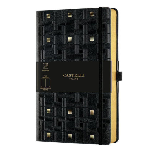 CTLI Carnet Gold Médium Uni-Carnet-Castelli Milano-Weaving Gold-Papeterie du Dôme