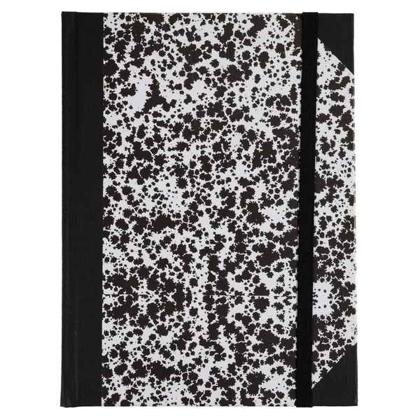 DPHN Carnet Marbré 22x17 Ligné 192p Elastique-Carnet-Le Dauphin-Blanc-Papeterie du Dôme