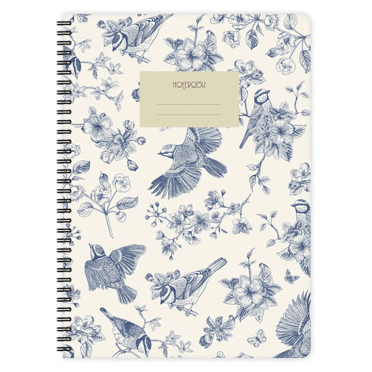 EMA Carnet A4 Fleurs & Oiseaux-Carnet-etmamu-Blanc-Papeterie du Dôme