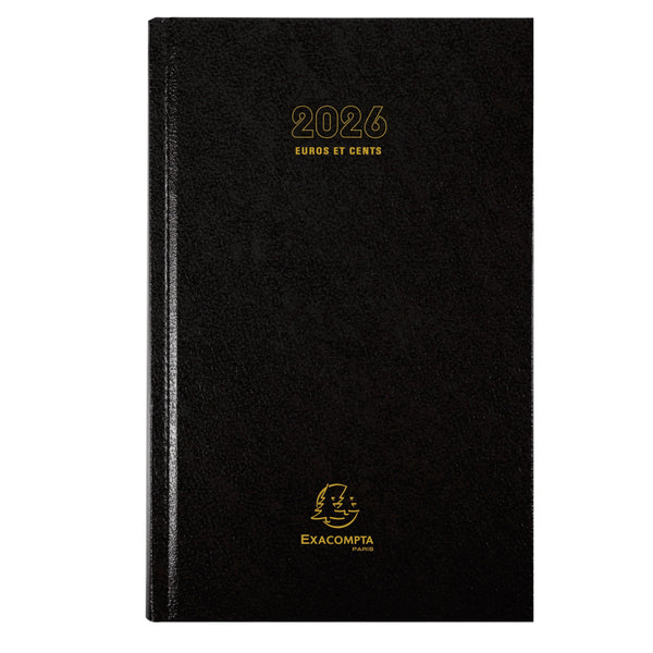 EXA Agenda Bureau Carré Euros et Cents Journalier-Agenda-Exacompta-2026-Noir-Papeterie du Dôme