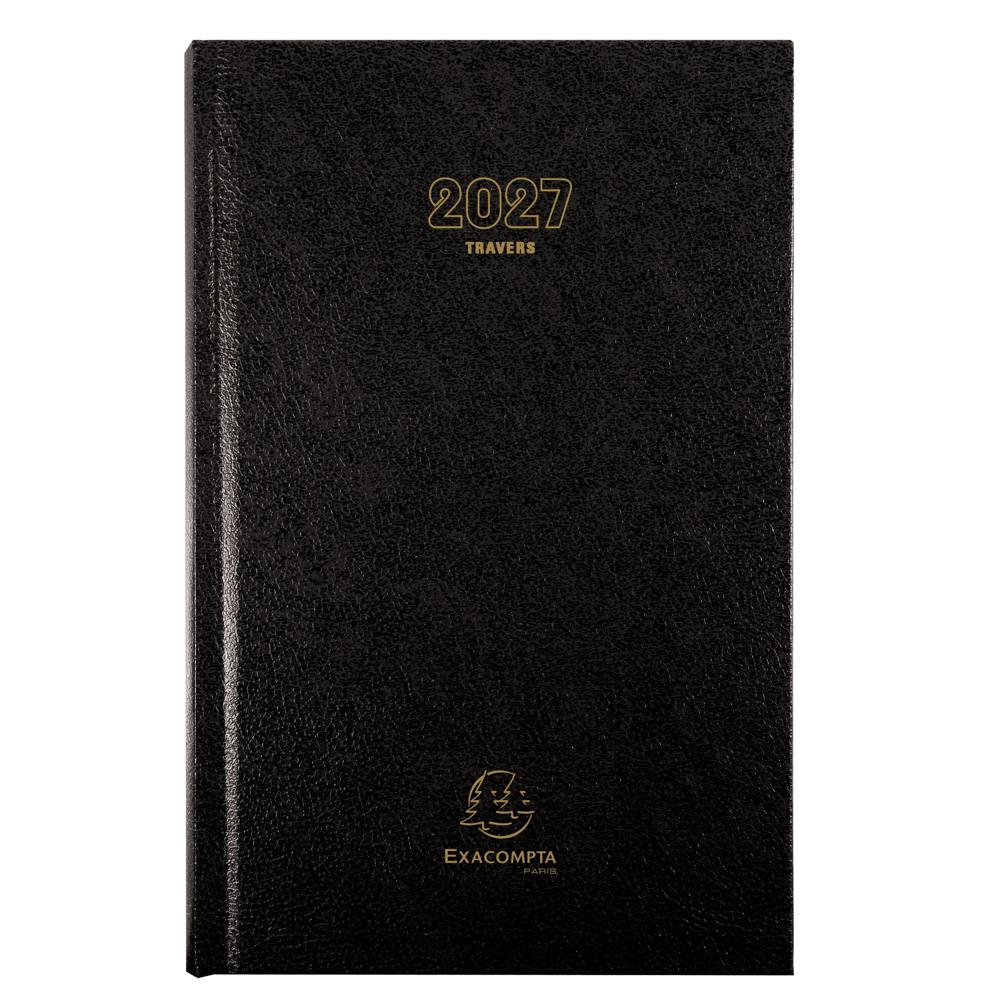 EXA Agenda Bureau Carré Travers Journalier-Agenda-Exacompta-2027-Noir-Papeterie du Dôme