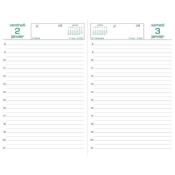 EXA Agenda Bureau Carré Travers Journalier-Agenda-Exacompta-Papeterie du Dôme