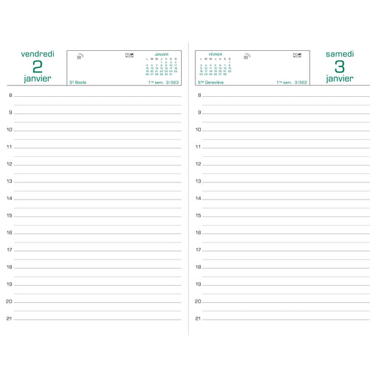 EXA Agenda Bureau Carré Travers Journalier-Agenda-Exacompta-Papeterie du Dôme