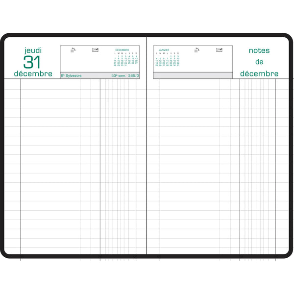 EXA Agenda Bureau Couronne Euros et Cents Journalier-Agenda-Exacompta-Papeterie du Dôme