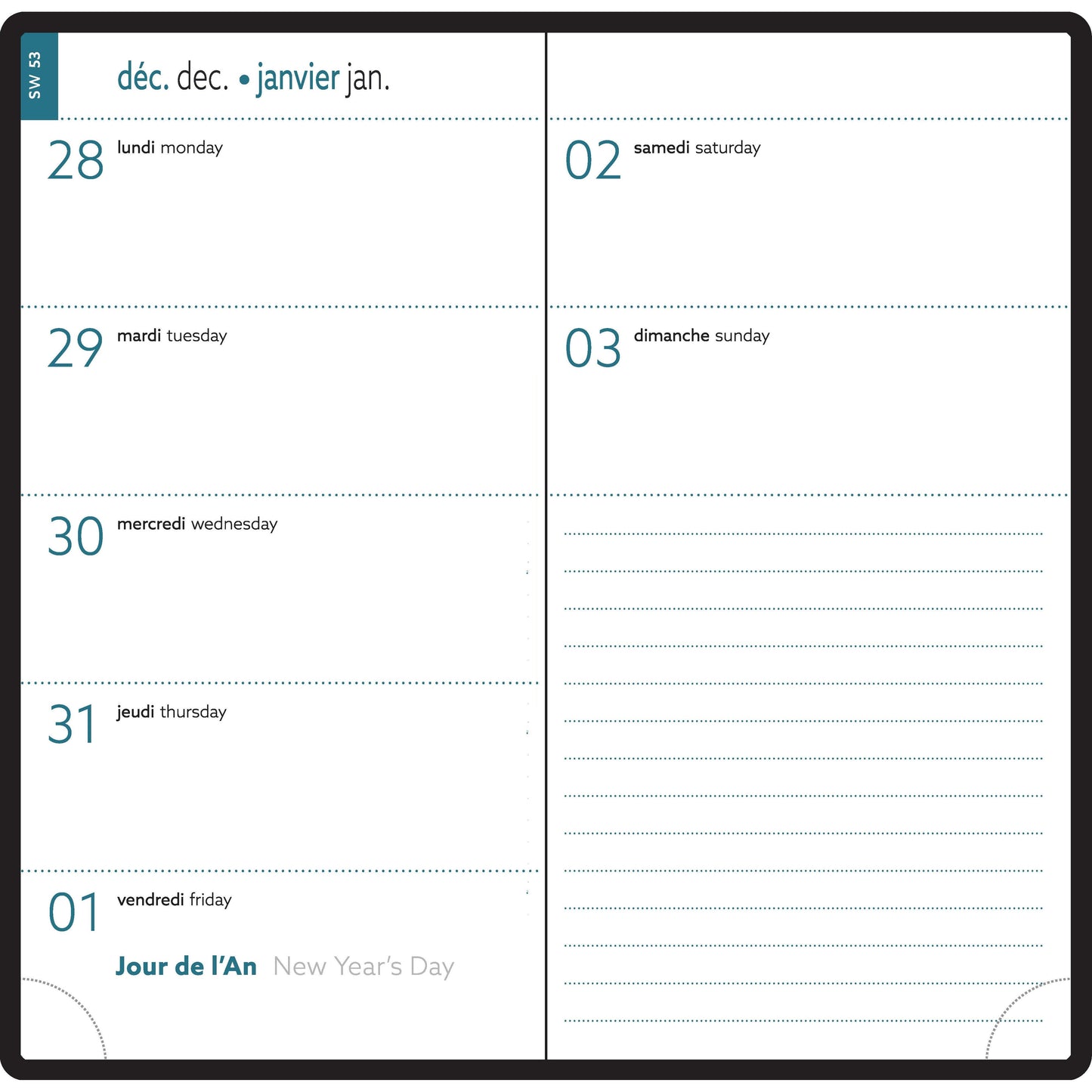 EXA Agenda Easytime 17 Trolez Semainier-Agenda-Exacompta-Papeterie du Dôme