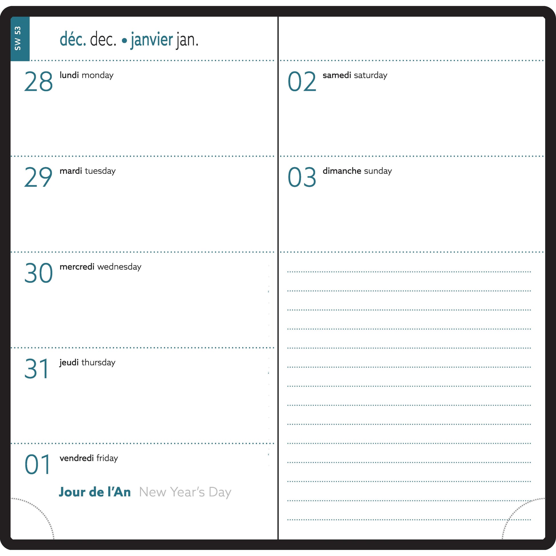EXA Agenda Easytime 17 Trolez Semainier-Agenda-Exacompta-Papeterie du Dôme