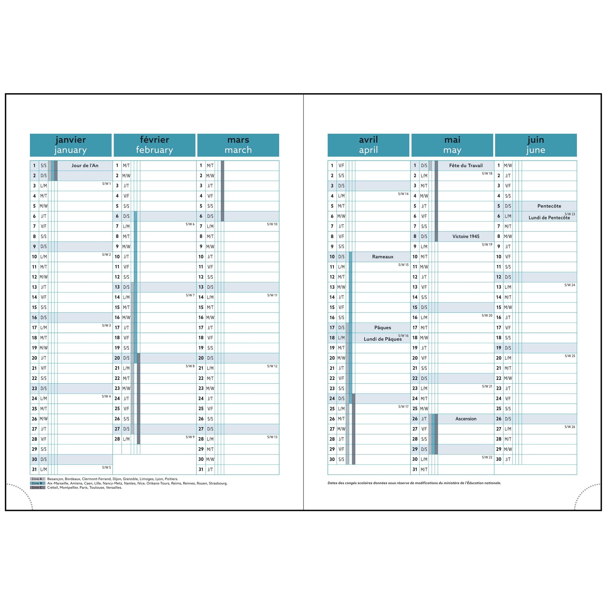 Agenda de poche Mini Labo - 1 jour par page - 10 x 15 cm - bleu - Exacompta