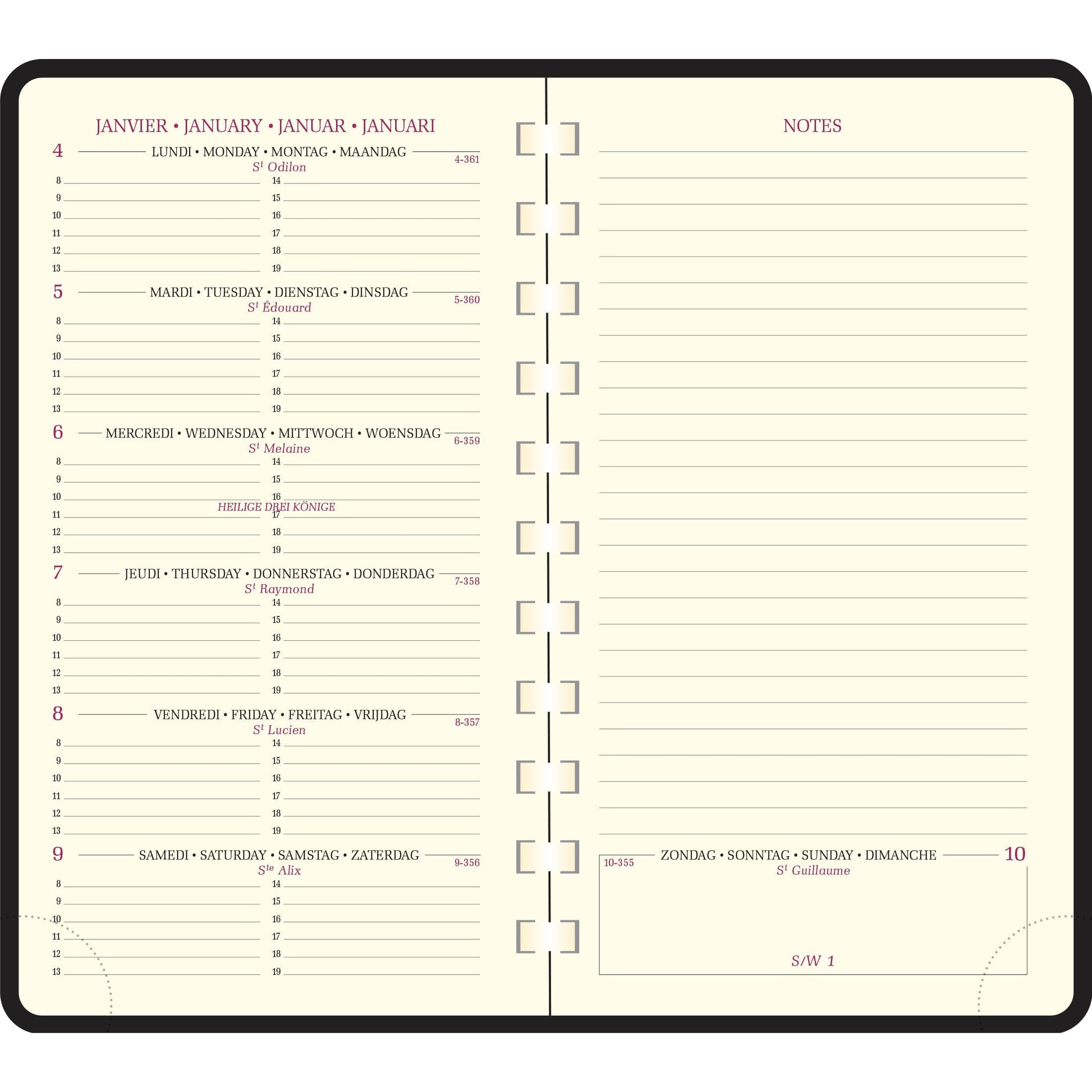 EXA Agenda Espace 16 S Cassandra Semainier-Agenda-Exacompta-2024-Couleur Aléatoire-Papeterie du Dôme