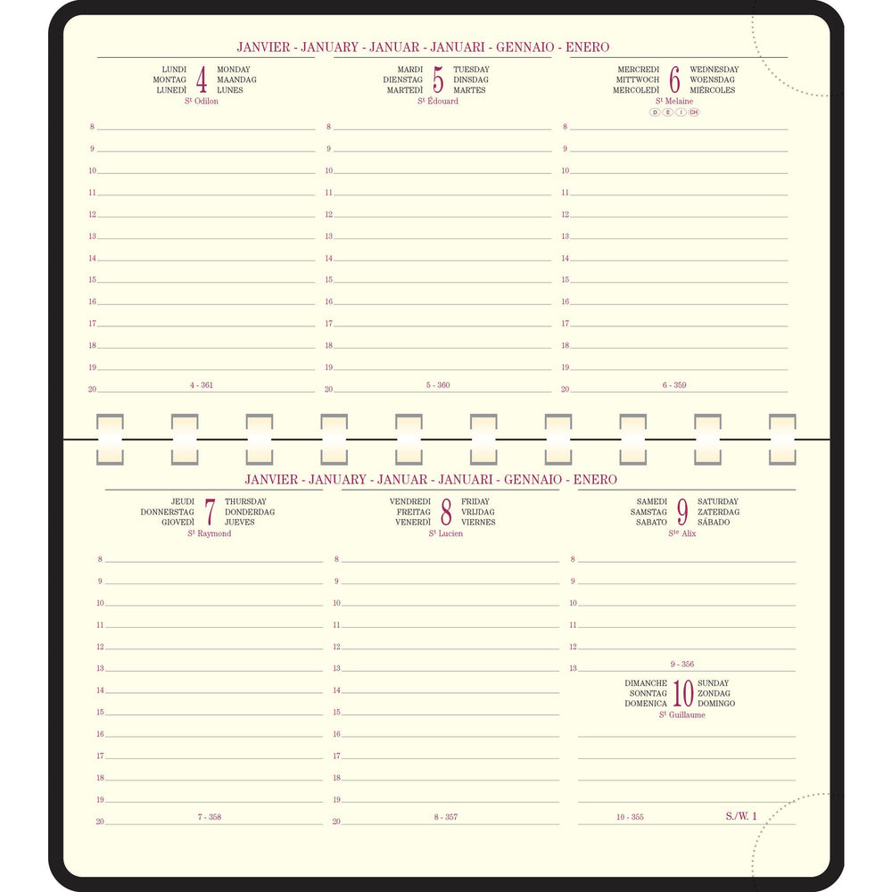 EXA Agenda Recharge Temporel 16 S Semainier-Recharge Agenda-Exacompta-Papeterie du Dôme