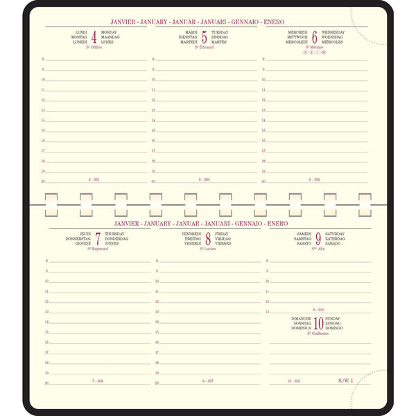 EXA Agenda Recharge Temporel 16 S Semainier-Recharge Agenda-Exacompta-Papeterie du Dôme