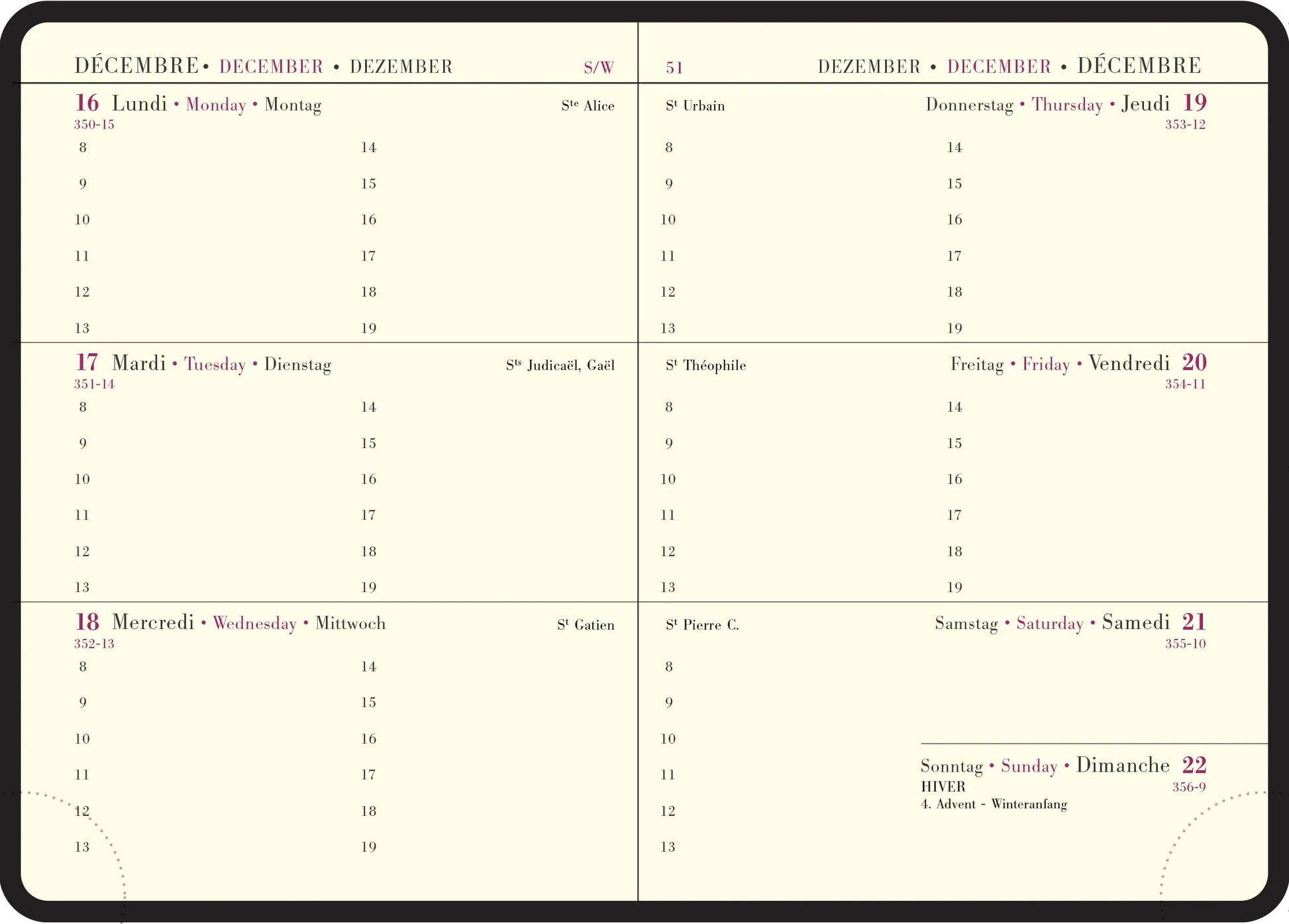 EXA Agenda Semaine Planifiée 13 Winner Semainier-Agenda-Exacompta-Papeterie du Dôme