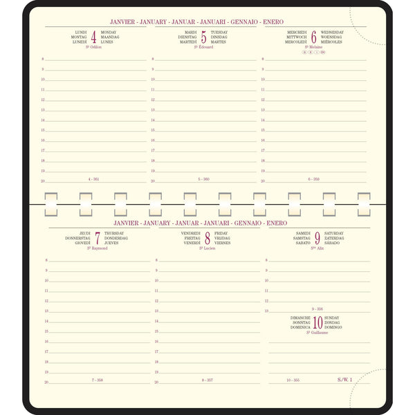 EXA Agenda Temporel 16 S Cassandra Semainier-Agenda-Exacompta-Papeterie du Dôme