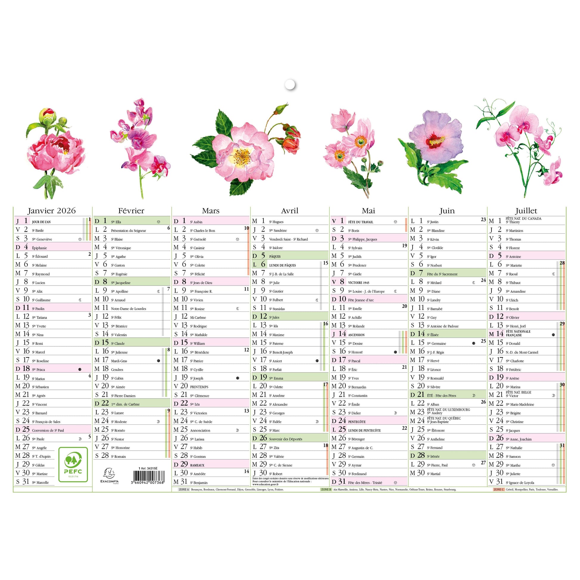 EXA Calendrier Illustré 29x22-Calendrier-Exacompta-Papeterie du Dôme