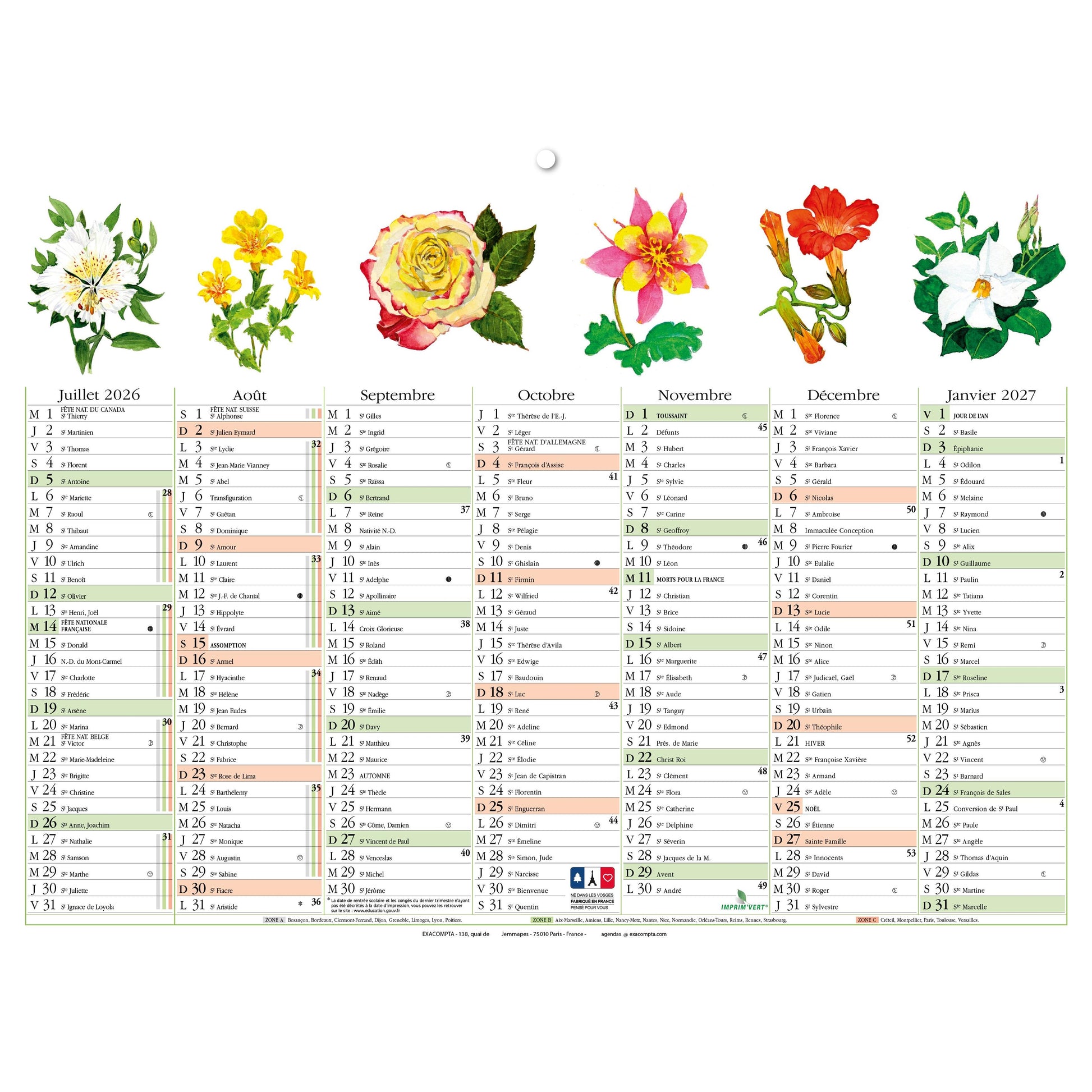 EXA Calendrier Illustré 29x22-Calendrier-Exacompta-Papeterie du Dôme