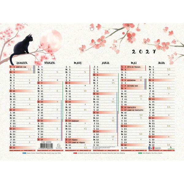 EXA Calendrier Sapporo Carpes Koï 29,5x22-Calendrier-Exacompta-Papeterie du Dôme