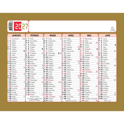 EXA Calendrier Tricolore Neutre 13x17-Calendrier-Exacompta-Papeterie du Dôme
