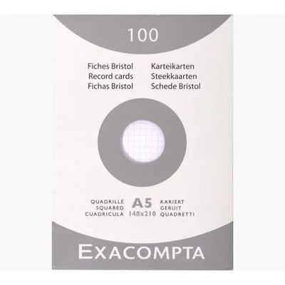 EXA Étui 100 Bristol 148x210-Bristol-Exacompta-Quadrillé 5x5-Papeterie du Dôme