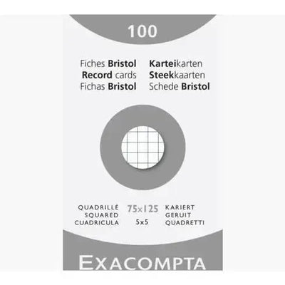 EXA Étui 100 Bristol 75x125-Bristol-Exacompta-Quadrillé 5x5-Papeterie du Dôme
