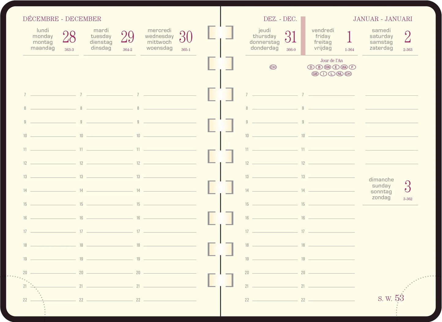 EXA Recharge Agenda Eurotime 13S Semainier-Recharge Agenda-Exacompta-Papeterie du Dôme
