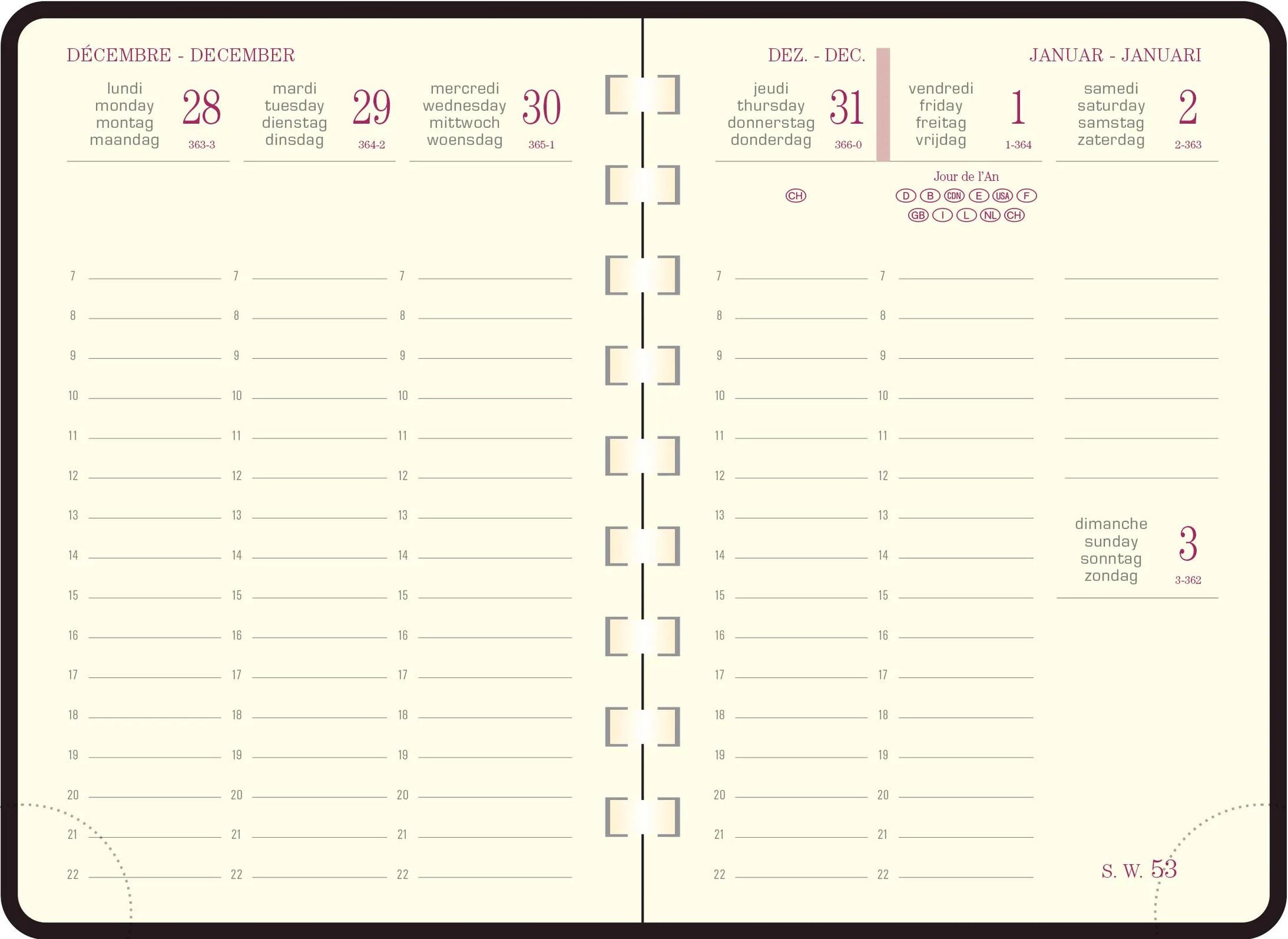 EXA Recharge Agenda Eurotime 13S Semainier-Recharge Agenda-Exacompta-Papeterie du Dôme