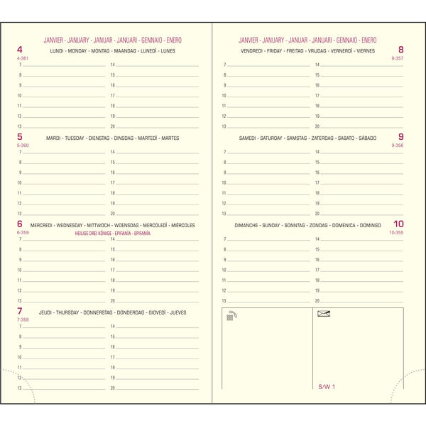 EXA Recharge Agenda Eurotime 16 Semainier-Recharge Agenda-Exacompta-Papeterie du Dôme