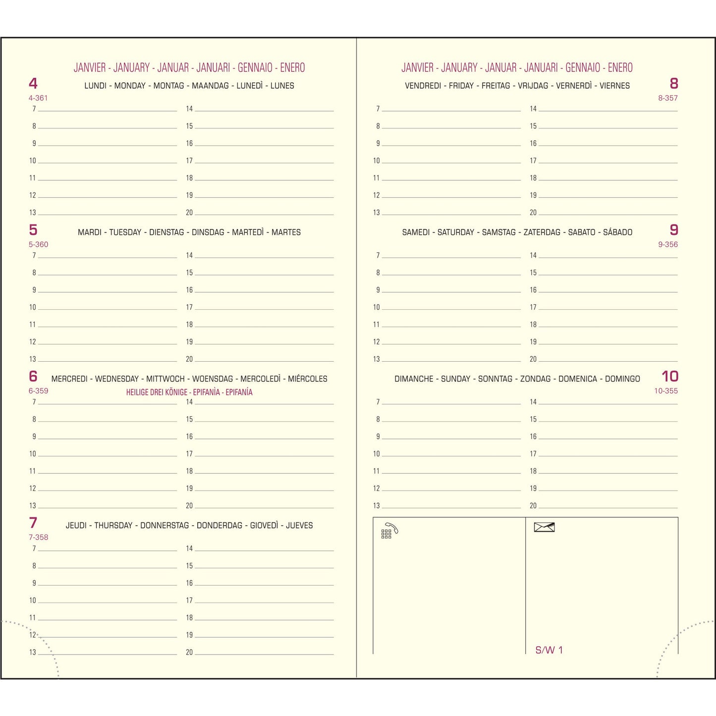 EXA Recharge Agenda Eurotime 16 Semainier-Recharge Agenda-Exacompta-Papeterie du Dôme
