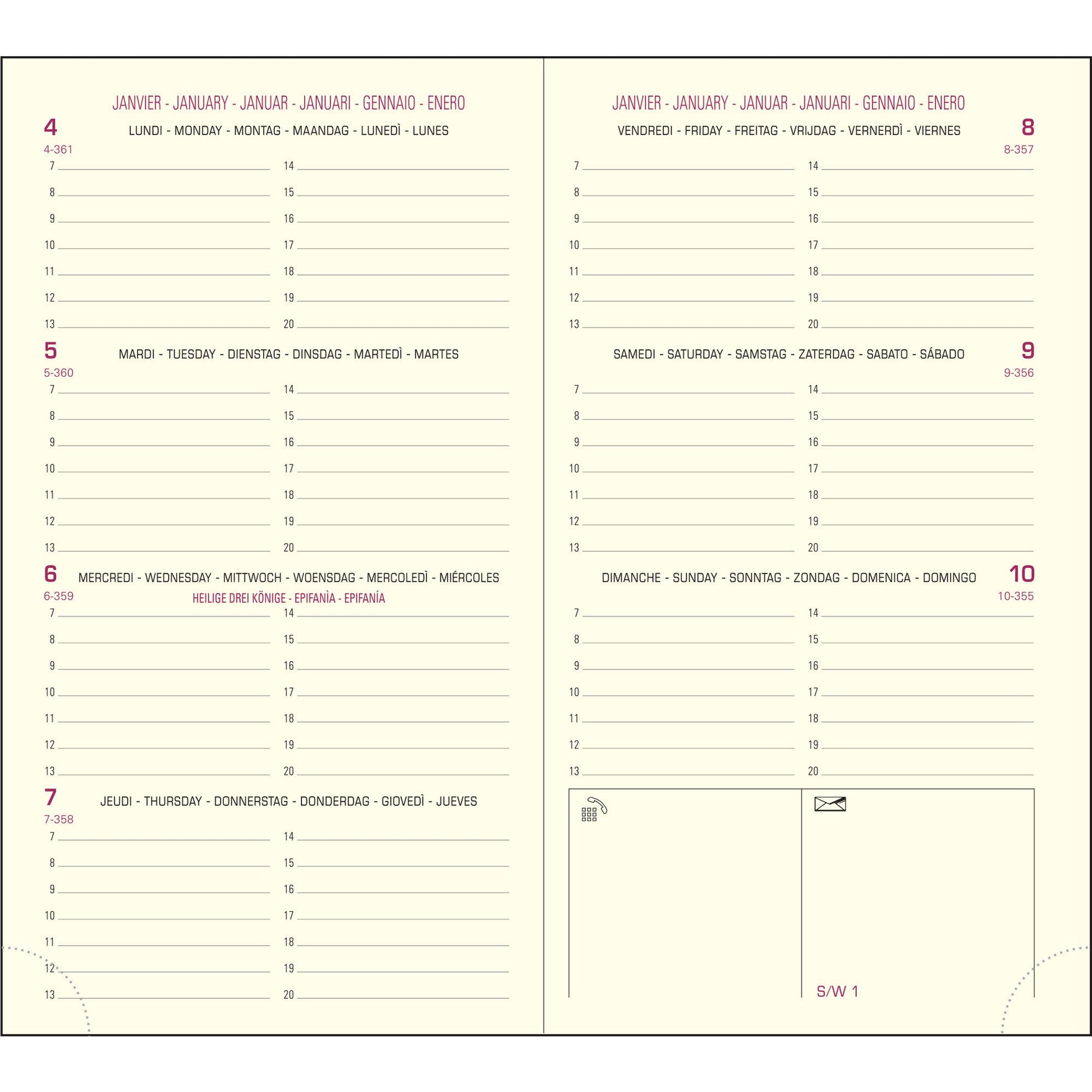 EXA Recharge Agenda Eurotime 16 Semainier-Recharge Agenda-Exacompta-Papeterie du Dôme