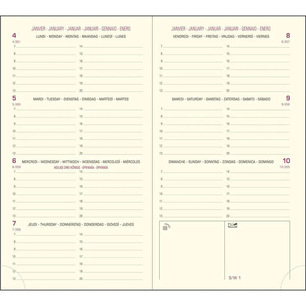 EXA Recharge Agenda Eurotime 16 Semainier-Recharge Agenda-Exacompta-Papeterie du Dôme