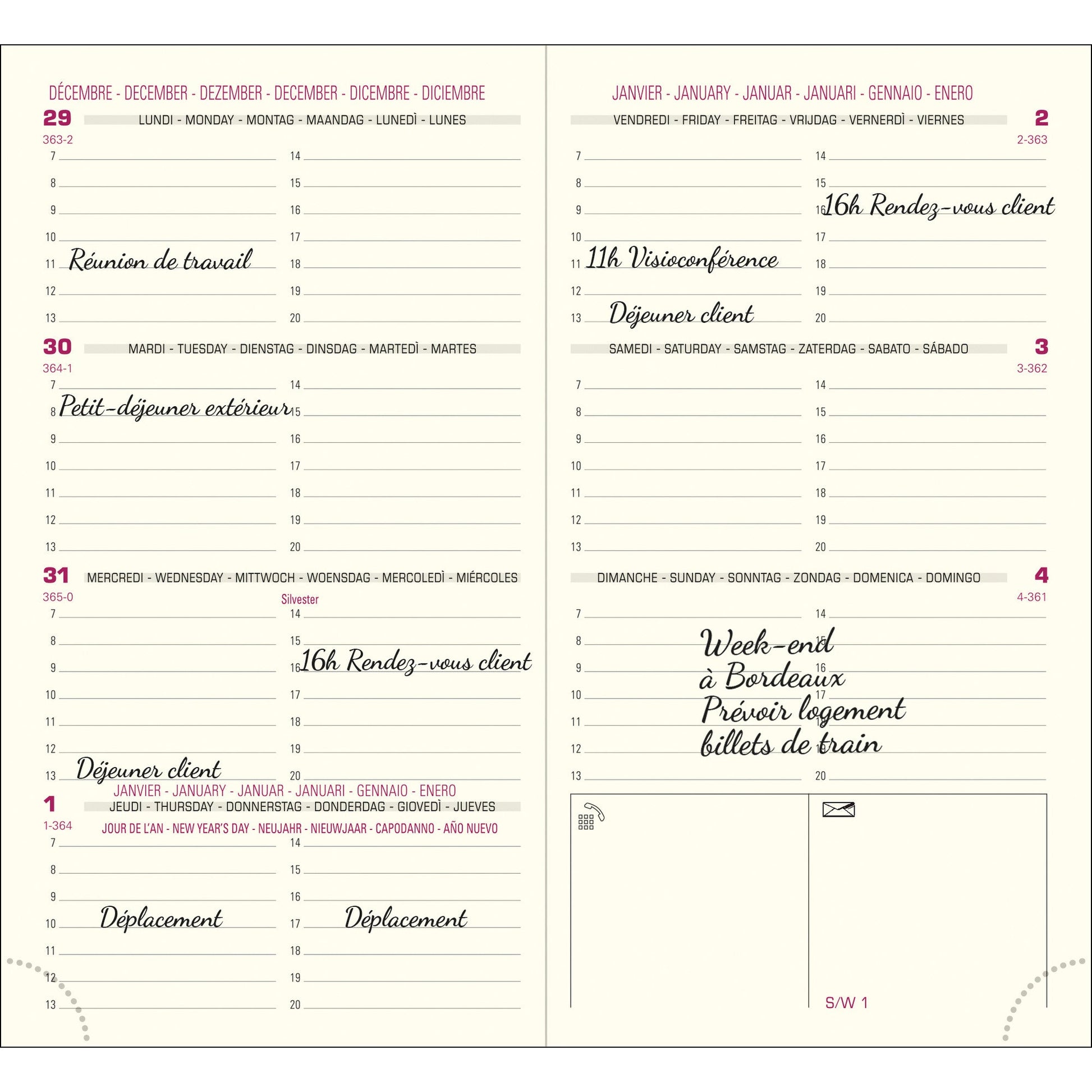 EXA Recharge Agenda Eurotime 16 Semainier-Recharge Agenda-Exacompta-Papeterie du Dôme