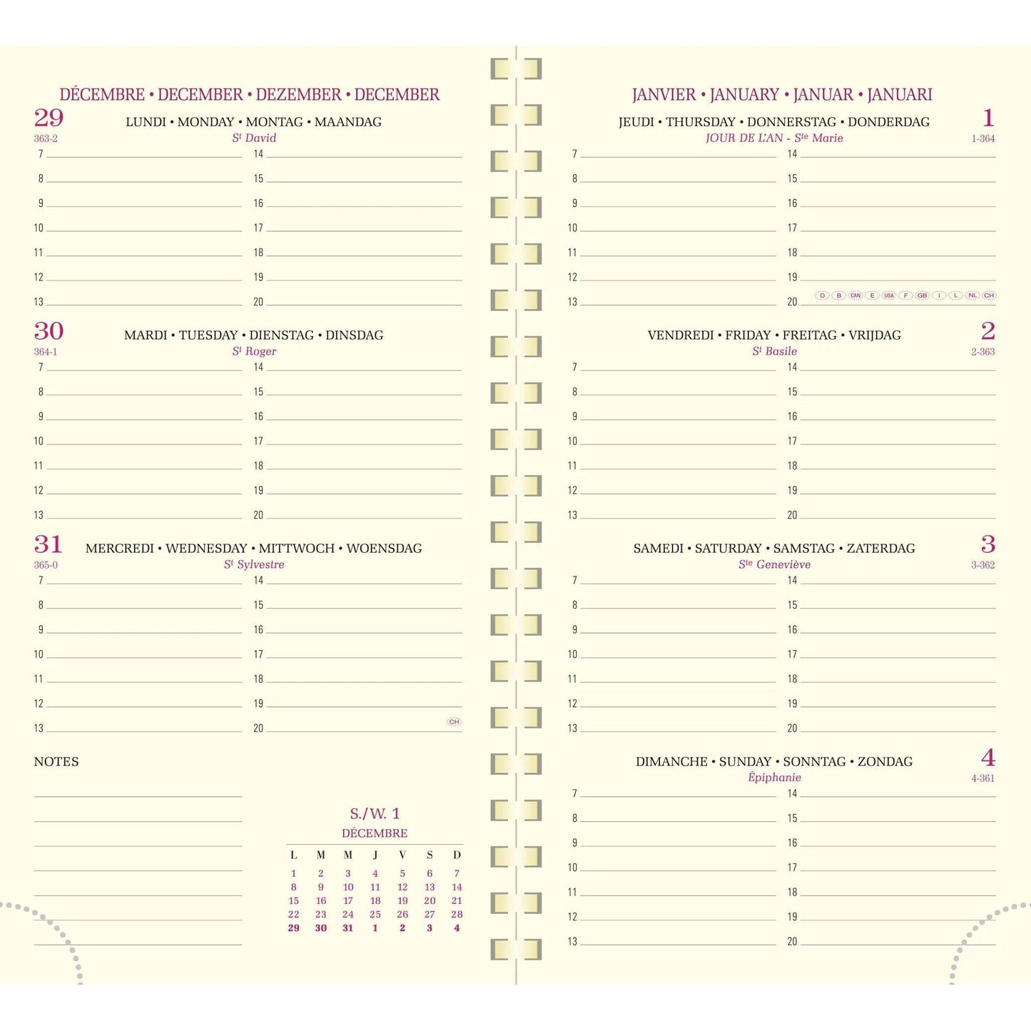 EXA Recharge Agenda Eurotime 16S Semainier-Recharge Agenda-Exacompta-Papeterie du Dôme