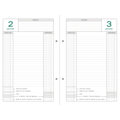 EXA Recharge Agenda Perpetuel Caisse Feuillets Mobiles-Recharge Agenda-Exacompta-Papeterie du Dôme