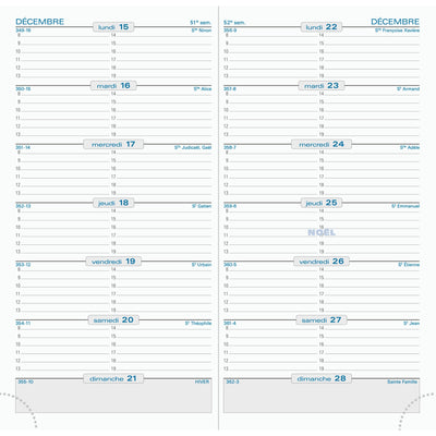 EXA Recharge Agenda SL 17 Semainier-Recharge Agenda-Exacompta-Papeterie du Dôme