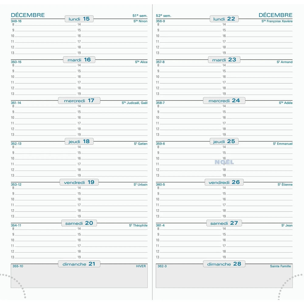 EXA Recharge Agenda SL 17 Semainier-Recharge Agenda-Exacompta-Papeterie du Dôme
