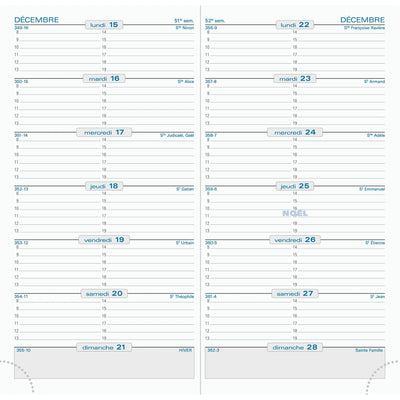 EXA Recharge Agenda SL 17 Semainier-Recharge Agenda-Exacompta-Papeterie du Dôme