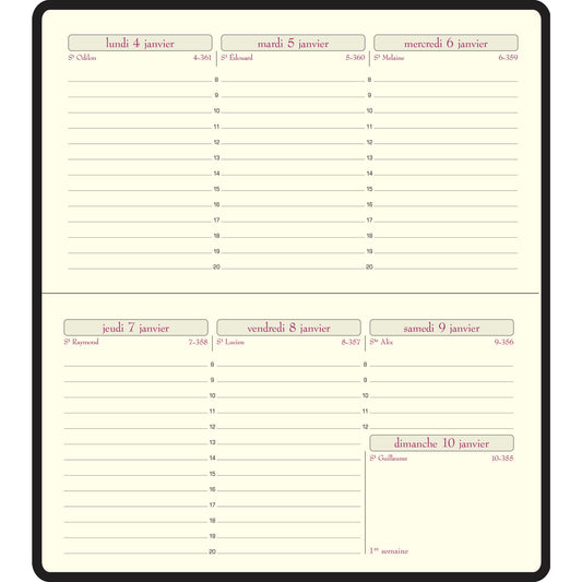 EXA Recharge Agenda Temporel 16 Semainier-Recharge Agenda-Exacompta-Papeterie du Dôme