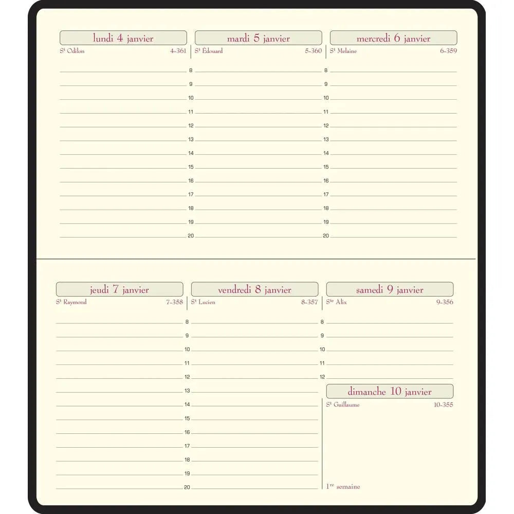 EXA Recharge Agenda Temporel 16 Semainier-Recharge Agenda-Exacompta-Papeterie du Dôme