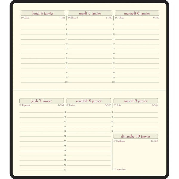 EXA Recharge Agenda Temporel 16 Semainier-Recharge Agenda-Exacompta-Papeterie du Dôme