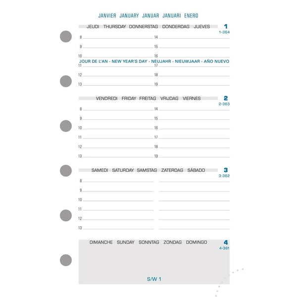 EXA Recharge Exatime 14 Sem/2Pages Horizontale SAD-Recharge Agenda-Exacompta-Papeterie du Dôme