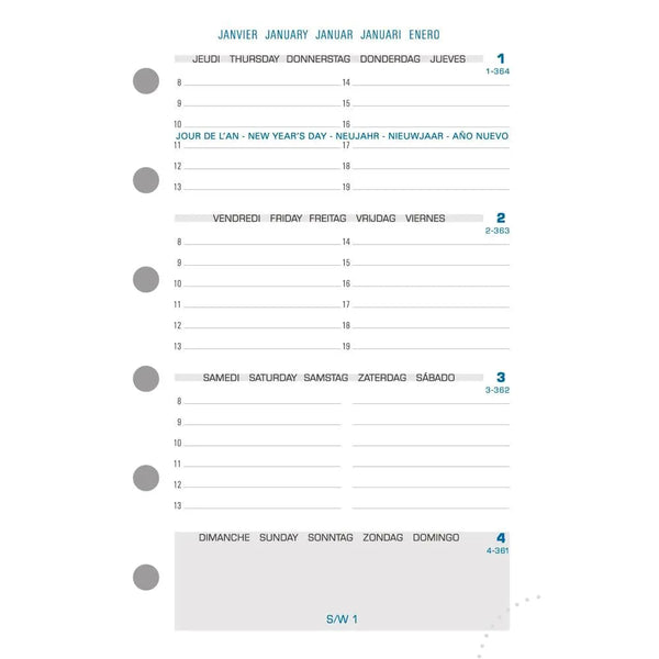 EXA Recharge Exatime 14 Sem/2Pages Horizontale SAD-Recharge Agenda-Exacompta-Papeterie du Dôme
